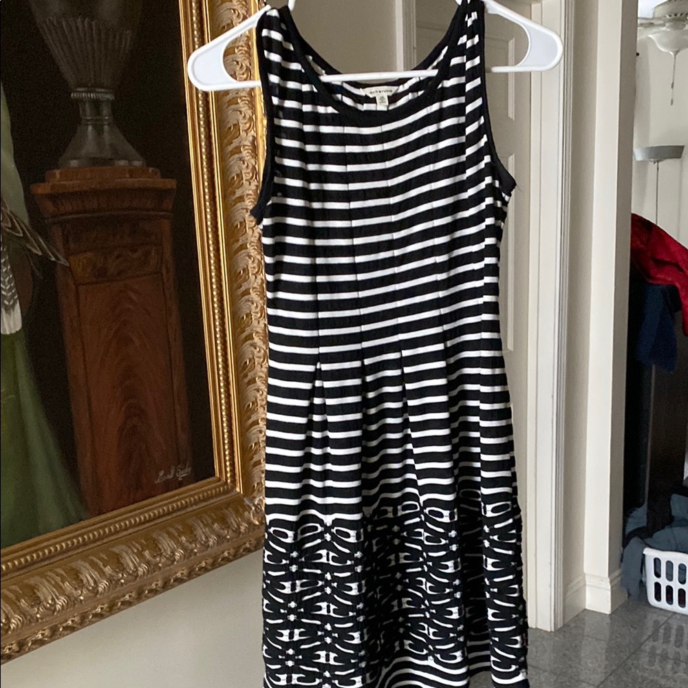 Max Studio Monochrome Striped Midi Dress